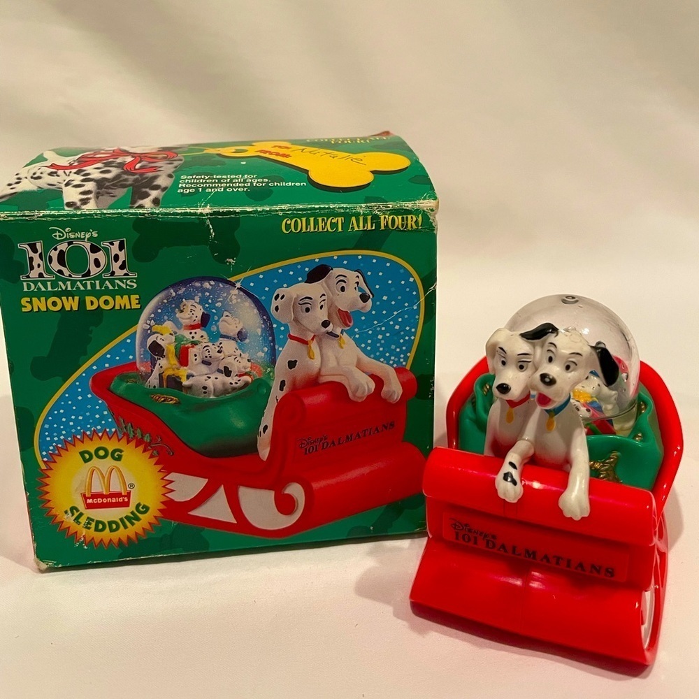 DISNEY Collectible‎ 1996 Dalmatians Snow Globe McDonald's Toy Christmas Novelty
